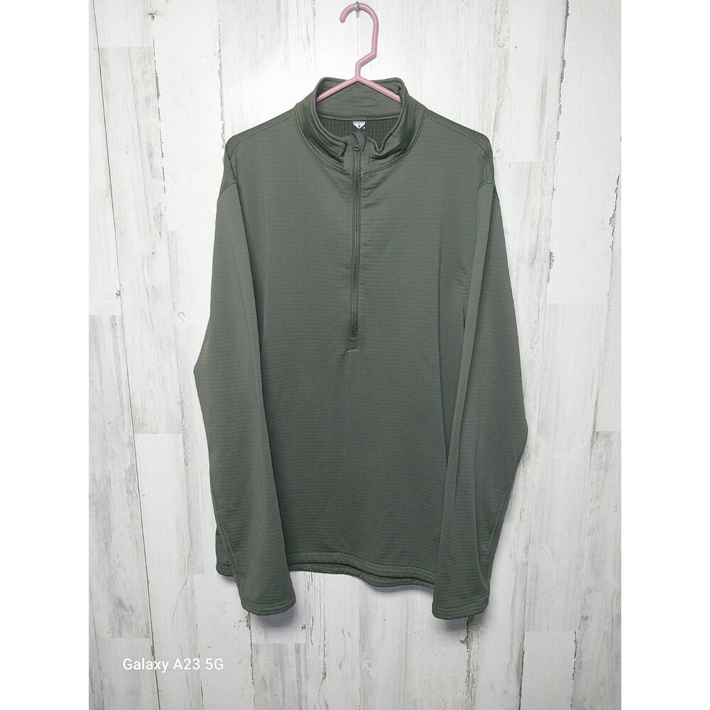 Condor Waffle Knit Half Zip Fleece Pullover Green 2XL